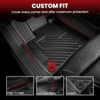 LASFIT Floor Mats for Ford Transit 2022-2026 Vinyl Floor with Posts Only | Ford Transit 150/250/350/350HD All Weather TPE Durable Protector Full Coverage Floor Liners for Transit-150 250 350 350HD - Image 4
