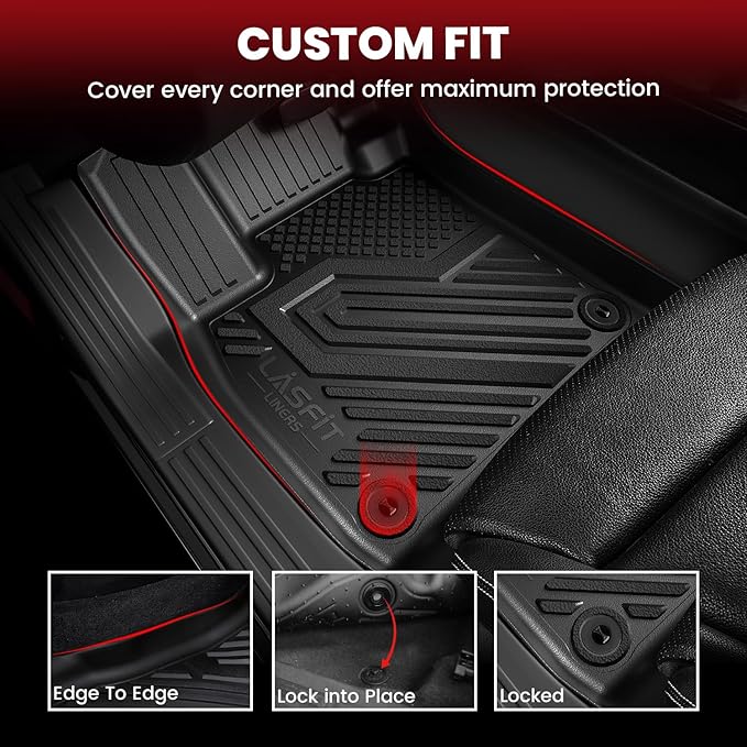 LASFIT Floor Mats for Ford Transit 2022-2026 Vinyl Floor with Posts Only | Ford Transit 150/250/350/350HD All Weather TPE Durable Protector Full Coverage Floor Liners for Transit-150 250 350 350HD - Image 4