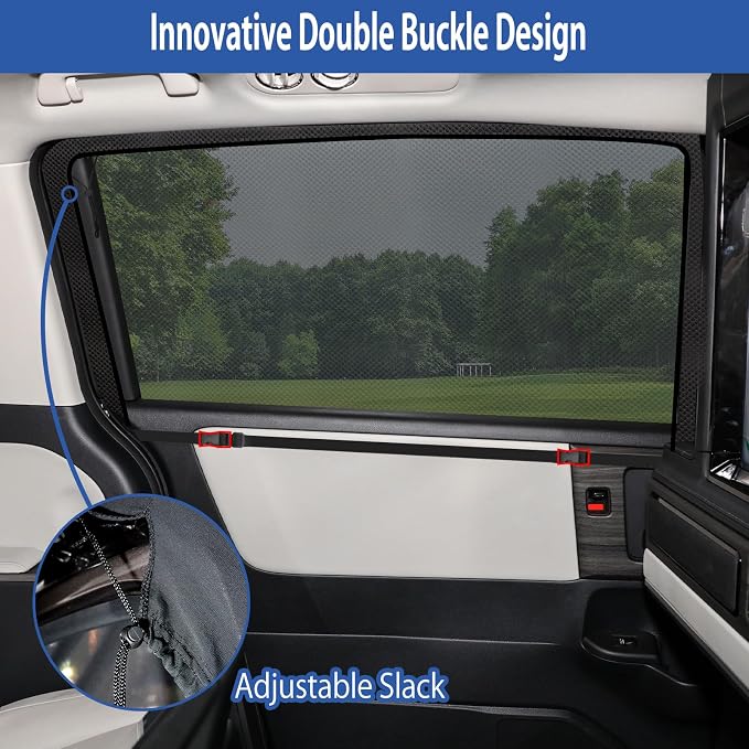 Car Window Shades(2 Pack)-Side Window Sun Shades, UV Protection Breathable Spandex Baby Window Covers, Universal Fit Most of Cars, Protect Privacy for Family-(27.5"x57"), Black - Image 6