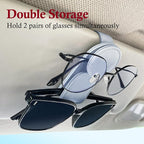 KIWEN Sunglasses Holder for Car Visor, Magnetic Leather Sunglass Eyeglass Hanger Clip for Car Sun Visor Accessories (1, Gray) - Image 3