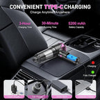 KMM Handheld Car Vacuum Cleaner, Hand Held Vacuum & Air Duster | 10000PA Strong Suction, Portable, 120W High Power, Cordless, Rechargeable, Multi-Nozzles & LED Light, For Home, Car, Office - Image 3