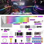 Dreamcolor Acrylic Car Ambient Lighting Kit 14 in 1 LED Interior Car Strip Lights APP Control Zoned Control System 252 Color Modes DIY Neon Wireless Sound Activated RGB Neon Light Kits New Version - Image 9