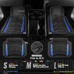 CAR PASS Heavy Duty Rubber Car Floor Mats, Deep Waterproof Car Floor Mats All Weather, Aluminum Film Floor Mats for Cars Non-Slip Universal Trim to Fit for SUVs Trucks Sedans Vans, Black Blue Metallic - Image 3