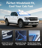 Nmoiss [Vinyl Coating Heat Shield] Windshield Sun Shade Umbrella Custom for Ranger, Protect Car from Sun Rays & Heat Damage Keep Cool and Protect Interior - Image 4