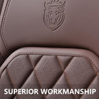 Coverado Car Seat Covers Full Set, Luxury Faux Leather Waterproof Seat Cover, Front and Back Car Seat Protector, Universal 5 Seat Leather Seat Cushion, Carseat Cover Fit Most Cars, Coffee - Image 8