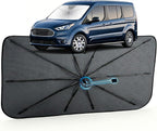 Car Windshield Sun Shade Umbrella for Ford Transit Connect 2010-2023 | [Reflective Coated Fabric] Car Shades Sun Visor Keep Car Cool and Protects Interior, 1:1 Exact Fit by MakeLifeBetter