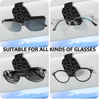 2 Pack Sunglass Holder for Car Visor, Universal Magnetic Car Sunglass Holder for Different Size Eyeglasses, Car Visor Accessories (Leopard-Black) - Image 5