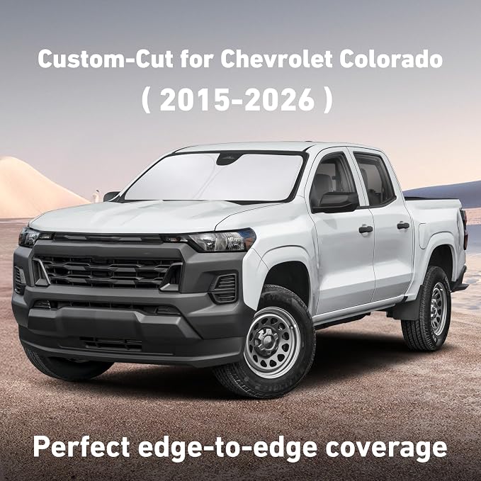 EcoNour Windshield Sunshade Compatible for Chevrolet Colorado 2015-2026 | Sun Visor for Front Windshield & Window Sun Shade Cover, UV Heat Blocker & Protector, Car Accessories - Image 2