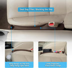 Givifive Car Seat Gap Filler Organizer 2Pack Soft Foam 3IN1 Multifunctional | Seat Side Gap Strip with Slot & Hook Universal Fit Car SUV Truck Fill The Gap Between Seat & Console (Standard Dark Brown) - Image 3