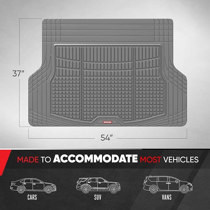 Motor Trend FlexTough Rear Cargo Mat – Heavy-Duty Trimmable Car Trunk Mat for Back of SUV, Universal Rear Cargo Liner for SUV, Flexible Trunk Liner, Automotive Floor Mats & Cargo Liners (Gray) - Image 2