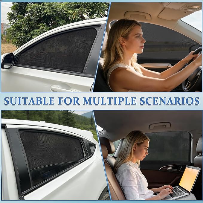 Car Window Shades,2 Pack Car Side Window Sunshade,Breathable & Retractable | (Front Windows)Car Window Shade for Baby,Universal Fit Most of Cars,Glare Shield,Protect Privacy - Image 9