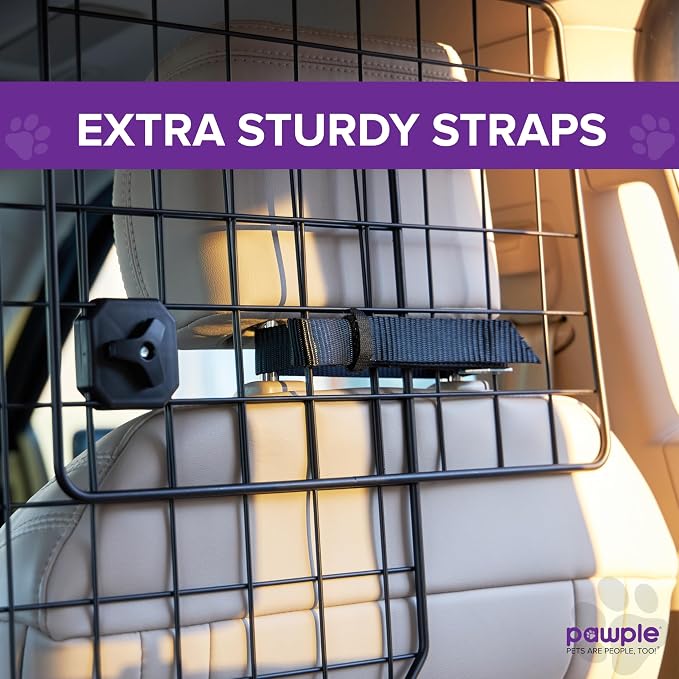 Pawple Dog Car Barrier for SUV's, Cars, Vehicles, & Trucks, Adjustable Large Pet Divider, Heavy-Duty Wire Mesh- Universal Fit - Image 4