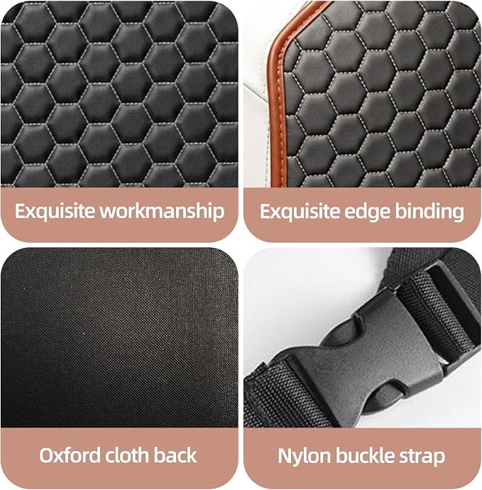Kick Mat Back Seat Protector - Car Back Seat Cover for Kids Feet - Waterproof & Sturdy Protector for Upholstery from Dirt, Mud, Scratches and Stain (Hexy 2 pcs) - Image 4