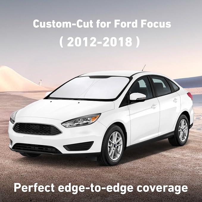 EcoNour Windshield Sunshade Compatible for Ford Focus 2012-2016 2017 2018 | Sun Visor for Front Windshield & Window Sun Shade Cover, UV Heat Blocker & Protector, Car Accessories - Image 2