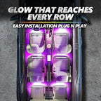 OPT7 Aura Pro Multicolor Interior SUV & Van Lights w/App & Remote, 6PC Kit | Extended Interior Lighting, RGB Ambient Footwell Glow, Full SUV Coverage, Sound Sync, 3-Row Car Decor, 12V LED Strips - Image 2