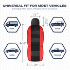 Skechers Seat Covers, Air-Cooled Memory Foam Car Seat Covers Front Seats, Airbag Compatible,Universal Fit for Most Cars, SUVs, Vans and Trucks,Red - Image 5