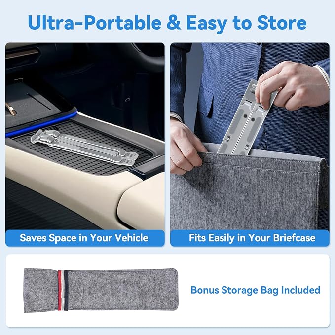 Car Laptop Mount steering Wheel Tray Holder, Height Adjustable Car Desk for Laptop iPad Computer Tablet, Foldable Portable Lap Laptop Stand for Car Vehicle Workstation for Truck SUV Tesla Motorhome - Image 8
