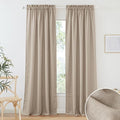 RYB HOME Light Filtering Linen Sheer Curtains 84 inches Long for Farmhouse | UV Privacy Protected, Linen Blend, Stain Resistant, Burlap Panels, Khaki, W52 x L84, 2 Panels by RYBHOME