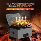 Portable Oven, 12V 24V 110V-240V Car Food Warmer Portable Personal Mini Oven Electric Heated Lunch Box for Meals Reheating & Raw Food Cooking for Road Trip/Camping/Picnic/Family Gathering(Gray) - Image 2