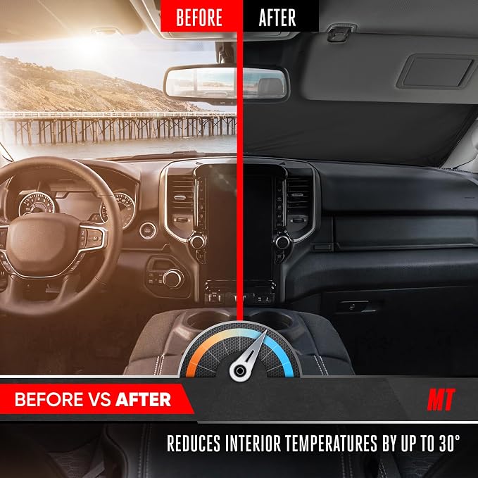 Motor Trend Custom Fit Dodge Ram 1500 Windshield Sun Shade - Fits All (2019-2026) Trims - Foldable Pop-Up Car Windshield Sunshade Dodge Ram 1500 Accessories - Automotive Ram Truck Interior Protection - Image 5