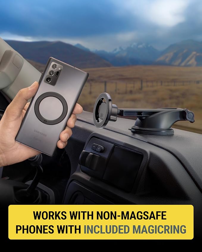 Scosche MagicMount MS Flip MagSafe Phone Stand, Magnetic Cell Phone Holder for Car Windshield/Dashboard, Suction Cup Phone Mount Compatible with iPhone 17 16 15 14 13 12 and More with MagSafe Ring - Image 5