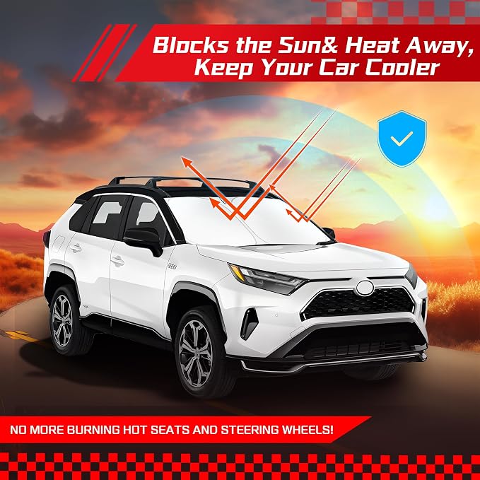 ARISMOTOR Windshield Sun Shade for Toyota RAV4 2019-2026, | Custom Fit, Foldable, Front Window Sunshade Sun Visor Protector, Block UV Rays, Keep Car Cooler - Image 7