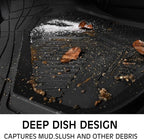 CAR PASS Heavy Duty Rubber Car Mats, Deep-Dish All Weather 3 Row Car Floor Mats for 7 Seater 8 Seats 2nd & 3rd Row, Waterproof Anti-Slip Universal Trim-to-Fit for SUV, MPV, 7 Passengers Vehicle - Image 4