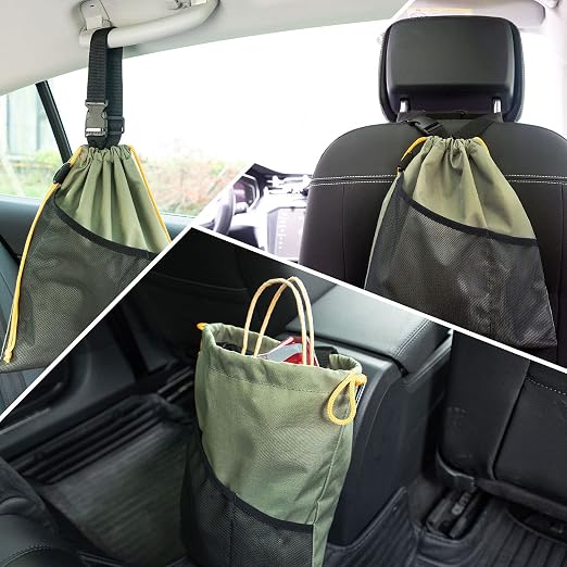 GNEGNI 2PCS Hanging Car Garbage Can - Waterproof Leakproof Trash Bag | Car Trash Can with Durable Leakproof Lining, Keeps Vehicle Clean and Neat - Image 7