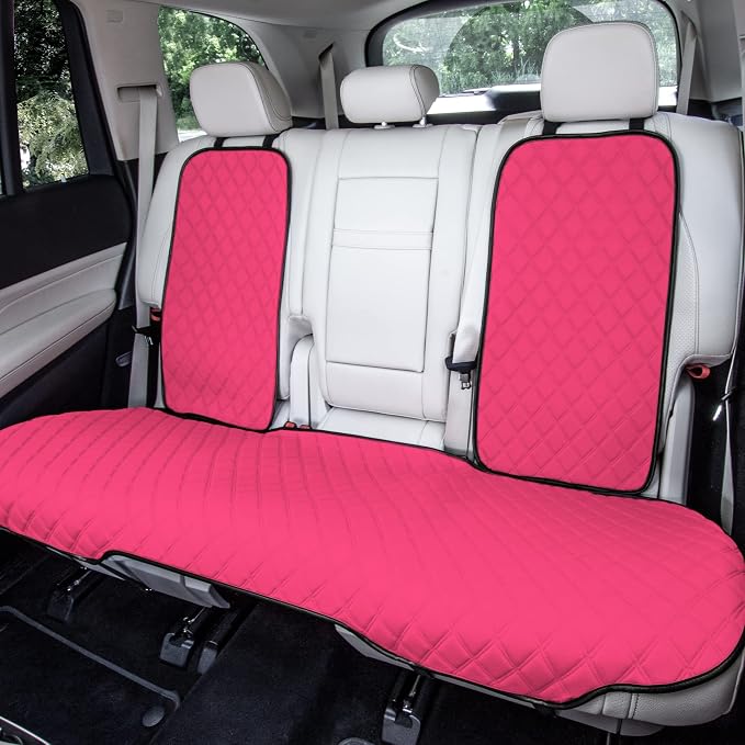 FH Group Car Seat Cover Cushion - Cars Trucks SUV, Neosupreme Car Seat Cushions, Waterproof Car Seat Cover Cushion, Universal Fit Car Seat Protector Rear Set Pink - Image 2