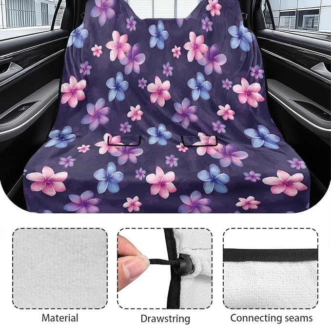 Colorful Plumeria Flower Pattern Dog Car Seat Cover Non-Slip Back Bench Protector for SUV Car Truck, Waterproof Back Seat Covers Sweat-Absorbent Auto Interior Accessories - Image 6
