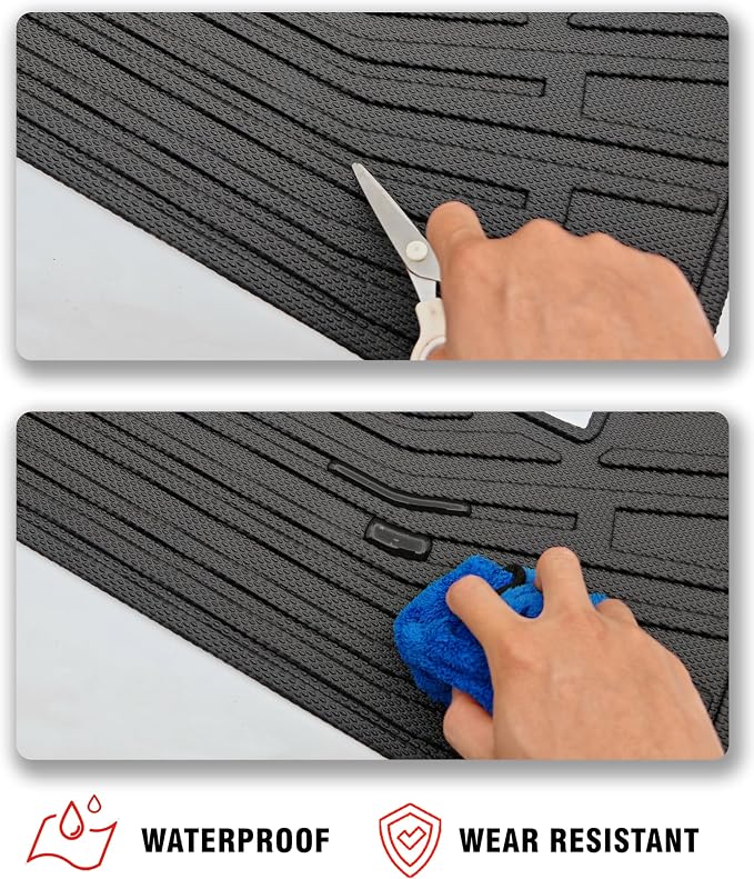 Cargo Liner Compatible with 2012-2022 Toyota Sequoia Trunk Mat Cargo Mat Back Seat Cover Protector (Backrest Mats+Trunk Mat) - Image 4