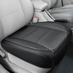 1 Pack Black Ventilated Bottom Car Seat Cover | 3D Air Mesh, PU Leather, Breathable, Front, with Storage pocket, Universal Fit for Car Truck SUV, Easy to Install by Qinlive