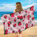 SEANATIVE Sports Towel Seat Covers for Cars - Quick-Dry Sweat Towels for Gym, Hiking & Beach with Anti-Scratch Design (Machine Washable, Universal Fit), Red Strawberry Pattern - Image 4
