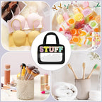 Clear Letter Makeup Bag, Black, L Size, Clear Bag | Large Capacity, Waterproof Easy Clean, Separate Wet Pocket, Holds Toiletries, Skincare, Sunscreen, Ideal for Beach, Travel - Image 7
