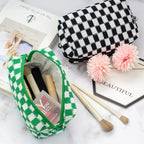 Checkered Makeup Bag for Purse, Small Travel Cosmetic Pouch,Green,2 Pack | Cute Zipper Makeup Organizer for Women, Travel Essentials, Toiletries, Makeup Brushes, Beauty Accessories&Bridesmaid Gifts - Image 4