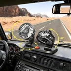 5V USB Dual Car Fan for SUV/Truck/RV, 2-Speed 360° Rotate, No AC Required | Universal compatibility (cars/trucks/RVs/tractors/UTVs)，Dual-head independent 360° rotation，2-speed turbo airflow - Image 7
