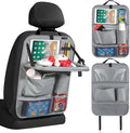 LUCMO Car Backseat Organizer with Foldable Tablet Holder, Grey | 6 Storage Pockets,Foldable Food Tray,Protectors Kick Mats,Travel Accessories,Seat Cover,Road Trip Essentials by LUCMO