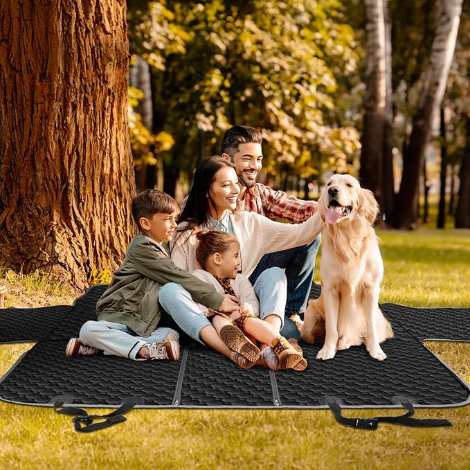 Mancro Waterproof Dog Back Seat Cover with Zipper Flap, Fit for F150/RAM | Visible Mesh Window,Split Seat Design，Great Gift，Storage Pockets，Effortless Cleaning, Designed for full-size trucks, Comfort - Image 7