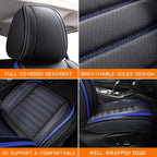 MINGBRON Leather Car Seat Covers Full Set, Universal Faux Leather Car Seat Covers 5 Seats, Automotive Seat Covers for Most Sedans SUVs Trucks, Front and Rear Seat Covers - Image 7