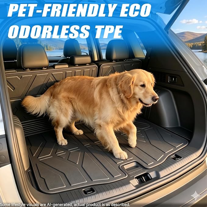 GYGY Cargo Mat Trunk Liner with Backrest Mats, Fit for 2020-2025 2026 Ford Escape(Only Gas), All Weather Waterproof TPE Rear Cargo Tray - Image 3