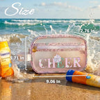 COSHAYSOO Clear CHEER Makeup Bag Cheerleader Team Gifts Cheerleading Hair Skincare Cosmetic Accessories Organizer for College Women Teen Girls, Small Waterproof Travel Pouch for Purses Backpack Tote - Image 2