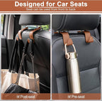 LivTee Car Seat Headrest Hook, Auto Seat Hook Hangers Organizer Interior Accessories for Purse Coats Umbrellas Grocery Bags Handbag, 4-Pack - Blown - Image 6