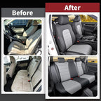 HKZ Custom Fit Civic Seat Cover Full Set for Honda Civic (Sedan 2022 2023 2024 Touring)&(Sedan 2025-2026 Sport Touring),5-Seats Full Set,Leather Seat Protector(Grey) - Image 6