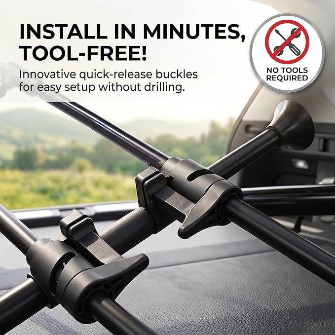Adjustable Dog Car Barrier for SUV Cargo Area Pet Divider | Tool-Free Quick Release Install, Universal Fit Hatchback Wagon Jeep, Distraction-Free Safe Driving - Image 4