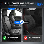 AOMSAZTO Car Seat Covers for Toyota RAV4 2019-2025 Hybrid,Not for SE&XSE | Custom Fit 5-Piece Set Includes Neck Pillows,Armrest Cover,Steering Wheel Cover and Seat Belt Covers-Faux Leather Black&Gray - Image 4