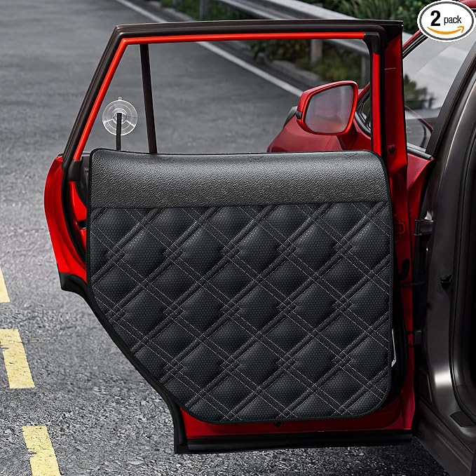 Surfcabin Dog Car Door Protector for Sedans & Small SUVs with Small Windows | Thickened Waterproof Fabric, 20% Larger Design, 2 Packs Full Door Panel Covers, Protects Doors from Dog Scratching by Surfcabin