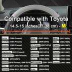 West Llama 3D Texture Steering Wheel Cover for Toyota, Anti-Slip Design, Premium Leather, Custom Fit for 14.5-15 inch, Stylish Interior Decoration(Gray+Black-Standard Size) - Image 2
