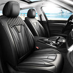 Fit Tacoma Premium Leather Car Seat Covers for Toyota Tacoma 2016-2022 2023 - Waterproof，Breathable，All-Weather Seat Cushion Protecto & Airbag Compatible, Full Set All Black by Unknown