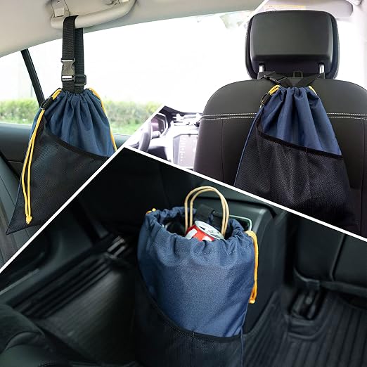 GNEGNI 2PCS Hanging Car Garbage Can - Waterproof Leakproof Trash Bag | Car Trash Can with Durable Leakproof Lining, Keeps Vehicle Clean and Neat - Image 7