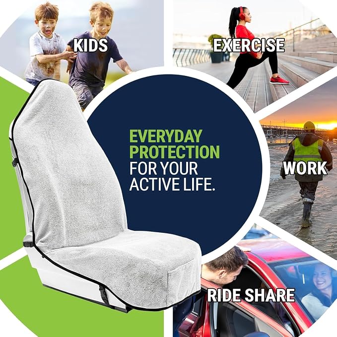 Season Guard Waterproof Towel Seat Cover, Universal Fit Non-Slip Font Cover - Image 3